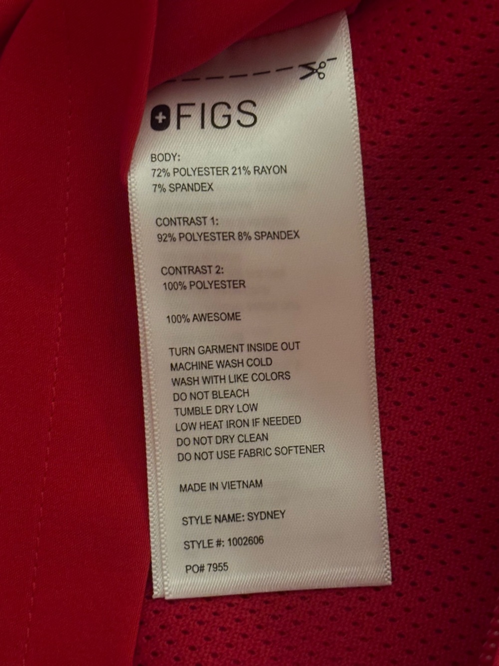 FIGS Sydney Scrub Jacket Winning Red Size XS NWOT - Picture 12 of 12